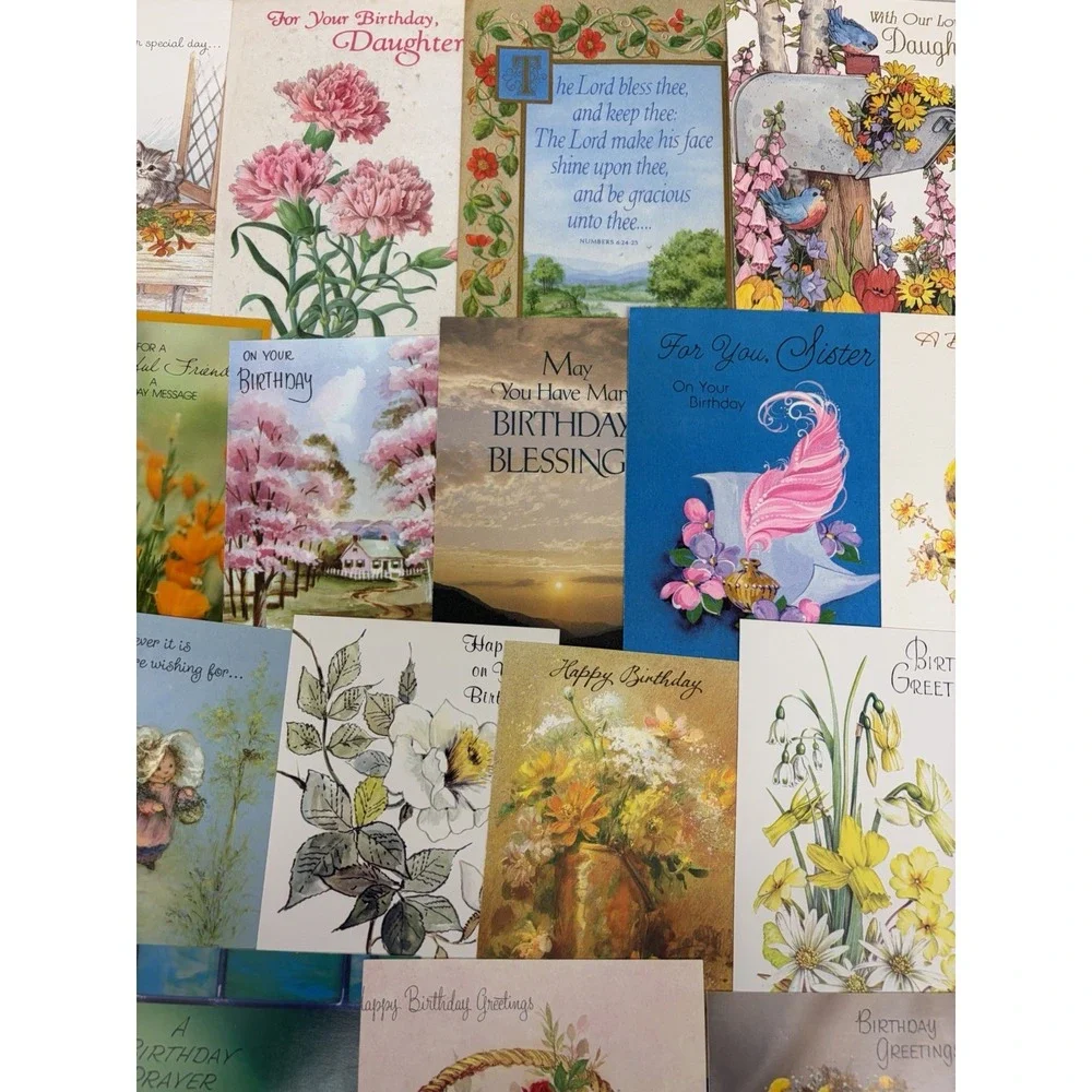 Vintage Birthday Cards Some Fronts ONLY Scrapbooking Crafts Decoupage Lot of 50+